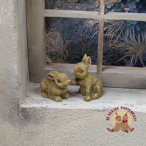 Miniatuur konijntjes set – 2 stuks