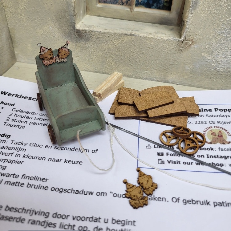 DIY zelfmaakpakketje karretje – 1:12