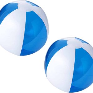 3x stuks opblaasbare strandballen blauw/wit 30 cm – Buitenspeelgoed waterspeelgoed opblaasbaar