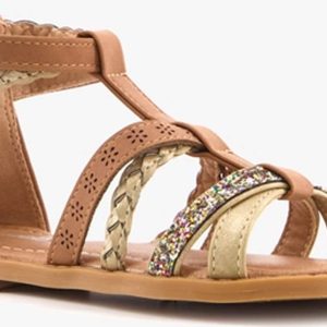 Blue Box meisjes sandalen bruin met glitters – Maat 25