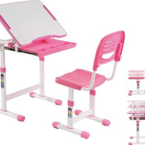 Bureau kinderen tekentafel met bureaustoel – schooltafel – ergonomisch hoogte verstelbaar