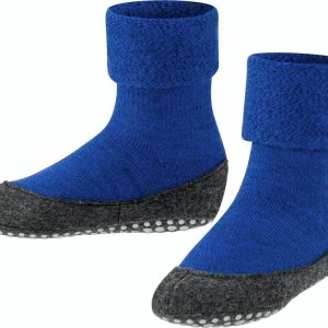 Cosyshoe Slofsokken voor meisjes en jongens comfortabel warm winter antislip ondoorzichtig zacht mid-rise met vilten zool zonder motief met noppen Merinowol Blauw Kinderen sokken – Maat 25-26