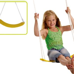 Gele flexibele schommel / kinderschommel zitje – 67 cm – Buitenspeelgoed – Schommelen