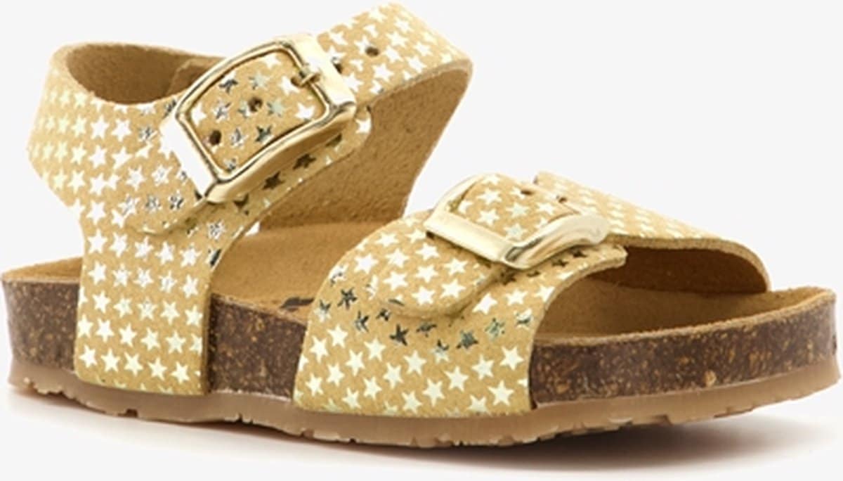 Groot leren meisjes sandalen met sterren – Goud – Maat 26