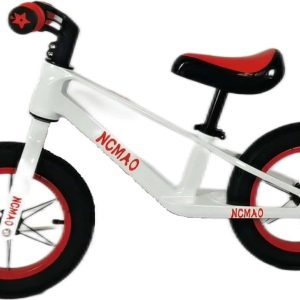 Loopfiets – kindersportbalans fiets – Fiets zonder pedaal – competitieve kindersportbalans fiets – 12 inch – voor kinderen van 2 3 4 5 6 7 jaar voor jongens en meisjes – Verstelbare stoel – Luchtbanden – Comfortabel en zeer licht – Zwart en Wit