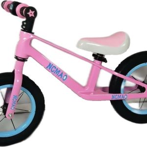 Loopfiets-kindersportbalans fiets-Fiets zonder pedaal-competitieve kindersportbalans fiets-12 inch-voor kinderen van 2 3 4 5 6 7 jaar voor jongens en meisjes-Verstelbare stoel-Luchtbanden-Comfortabel en zeer licht-Zwart en Roze