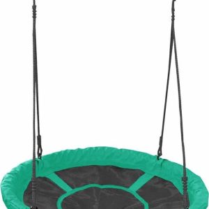 Nestschommel Zwart/Groen – Nest schommel buitenspeelgoed – Vanaf 3 jaar – Groen – Zwart – Ø100 cm – Nestschommel voor buiten