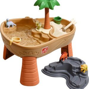 Step2 Dino Dig Zand & Watertafel – Zandtafel voor 15L water en 9 kg zand – Incl. 7 accessoires – Waterspeelgoed voor de tuin / buiten