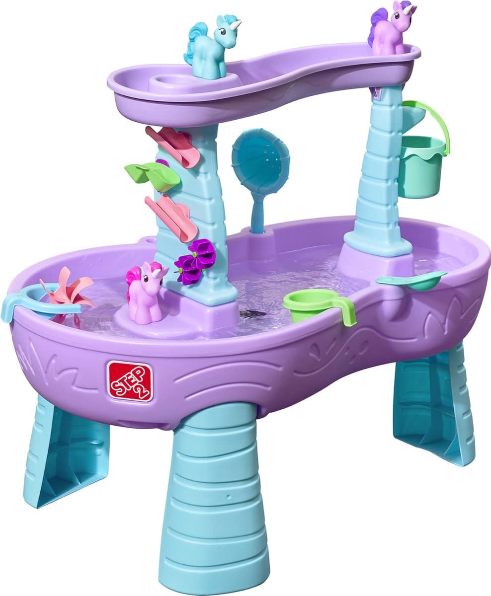 Step2 Rain Shower Splash Unicorns Watertafel – Eenhoorn met 13-delig accessoireset – Waterspeelgoed voor kind – Activiteitentafel met water voor de tuin / buiten - Afbeelding 2