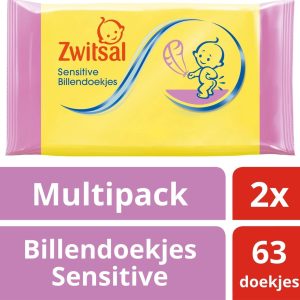 Zwitsal Baby – 2 x 63 stuks – Billendoekjes Sensitive