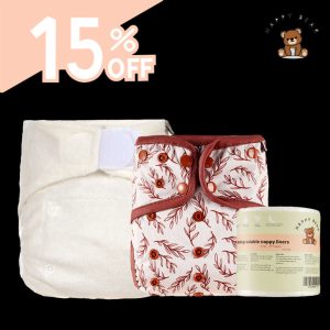 Tweedelige wasbare luiers set